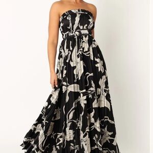 Petal & Pup Black and White Strapless Dress